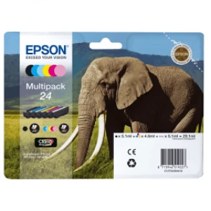 Image of Epson Elephant 24 Black And Colour Ink Cartridge