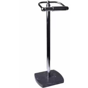 Image of Octavia Freestanding Toilet Roll Holder/Dispenser, Grey Marble - Grey Marble