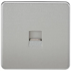 Image of KnightsBridge Screwless Brushed Chrome Telephone Master Socket Flush Wall Socket