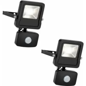 Image of 2 pack Outdoor IP65 Automatic Floodlight - 10W Cool White LED - pir Sensor