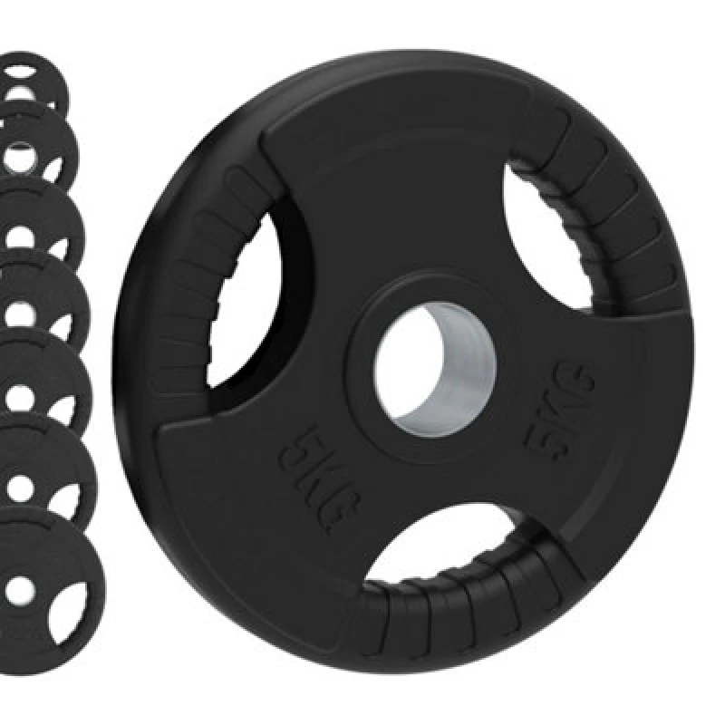 Image of Body Revolution Olympic Black Tri-Grip Rubber Weight Plates - 25 Kg Pair