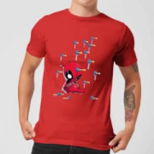 Image of Marvel Deadpool Cartoon Knockout T-Shirt - Red - M