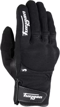 Image of Furygan Jet All Saison D3O Motorcycle Gloves, black-white Size M black-white, Size M