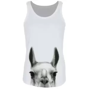 Image of Inquisitive Creatures Womens/Ladies Llama Vest Top (S) (White)