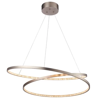 Image of Eternity Integrated LED Pendant Matt Nickel Plate & Crystal (K5) Detail Dimmable IP20
