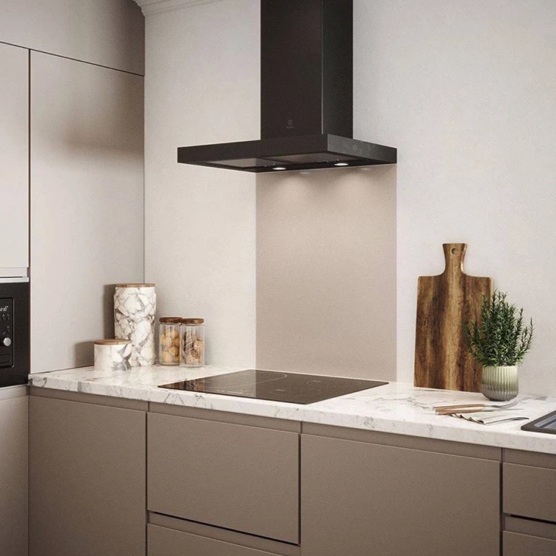 Image of Pale Beige Glass Kitchen Splashback 600Mm X 750Mm, Cream SB54052