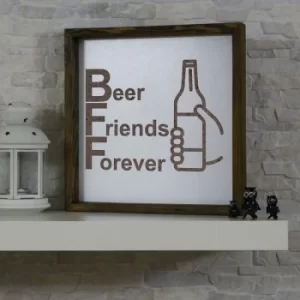 Image of KZM018 Brown White Decorative Framed MDF Painting