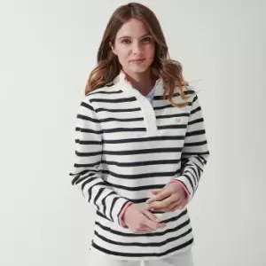 Image of Crew Clothing Womens Padstow Pique Sweater White/Navy 16