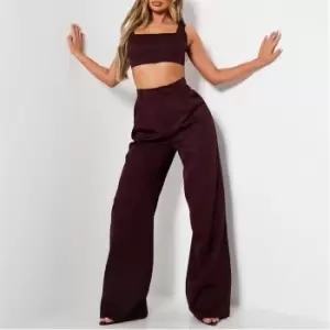 Image of I Saw It First Woven Wide Leg Tailored Trousers - Red