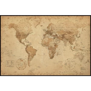 Image of World Map Antique Style Maxi Poster