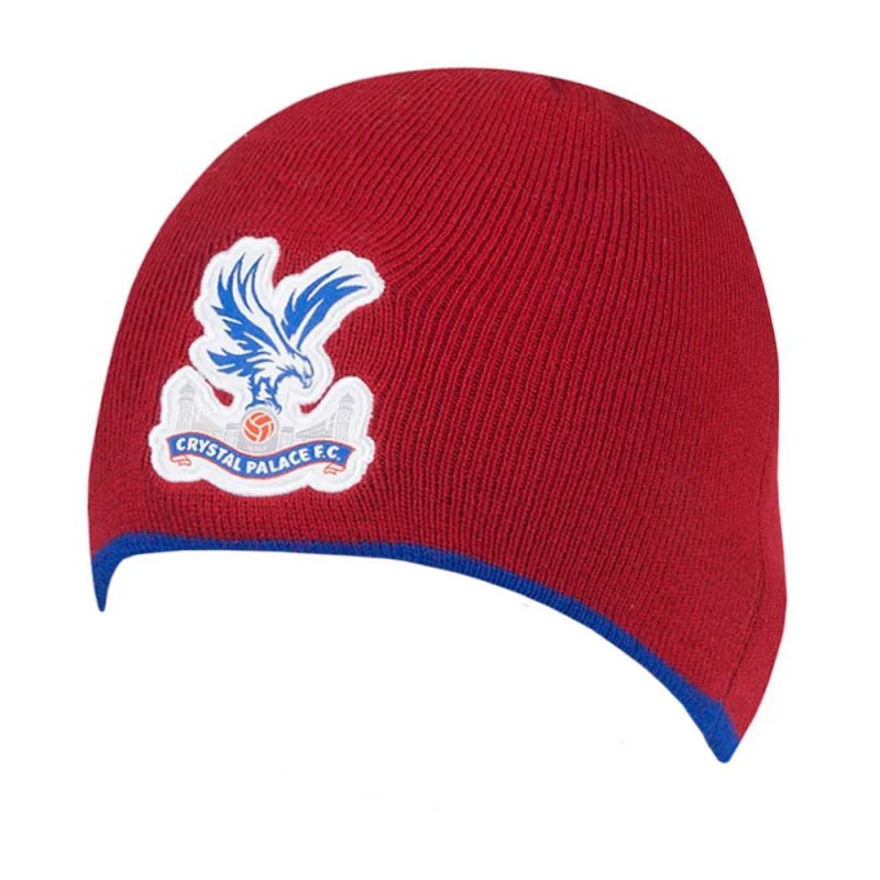 Image of Crystal Palace FC Mens Knitted Beanie in Red Red Male One Size