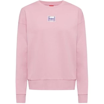 Image of Hugo Boss Holographic Logo Sweatshirt Pink Size L Women