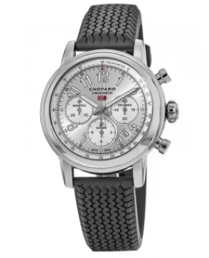 Image of Chopard Mille Miglia Classic Chronograph Automatic Silver Dial Rubber Strap Mens Watch 168589-3001 168589-3001