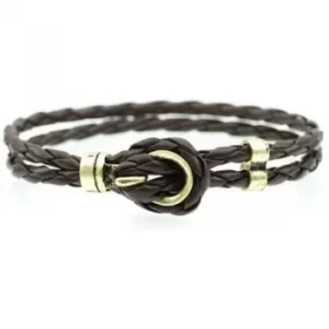 Image of Mens Icon Brand Gold Plated Breach Brown Bracelet