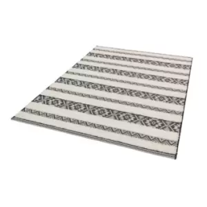 Image of Asiatic Monty Rug 200x290cm Black And Cream Stripe