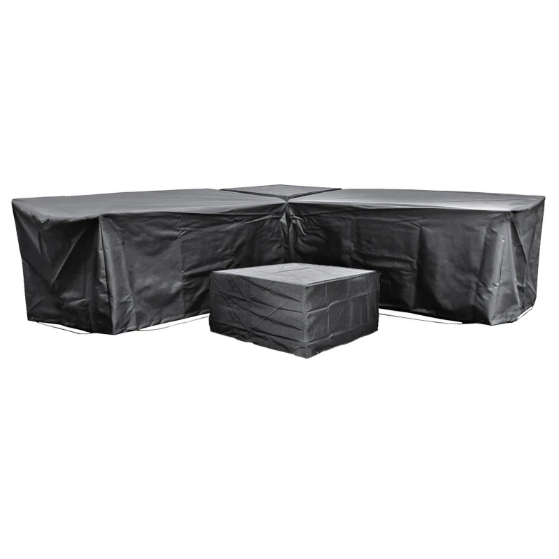 Image of Cozy Bay Ezbreathe Malta 6 Seat Furniture Set Cover In Black