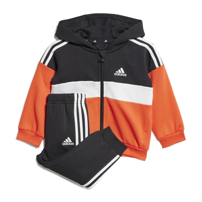 Image of adidas Tiberio 3-Stripes Colorblock Fleece Track Suit Infants - Black 12 - 18 Months