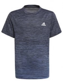 Image of adidas Boys Junior B A.R. Grad T-Shirt - Black/Blue, Size 5-6 Years