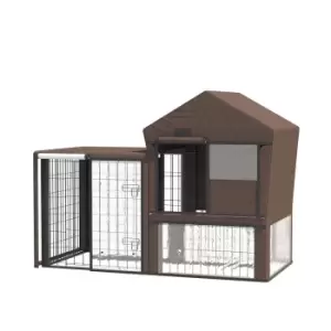 Image of Pawhut Rabbit Hutch Cover Bunny Guinea Pig Cage Water-resistant Protector - Brown