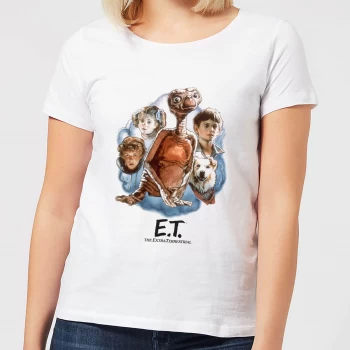 Image of ET Painted Portrait Womens T-Shirt - White - S