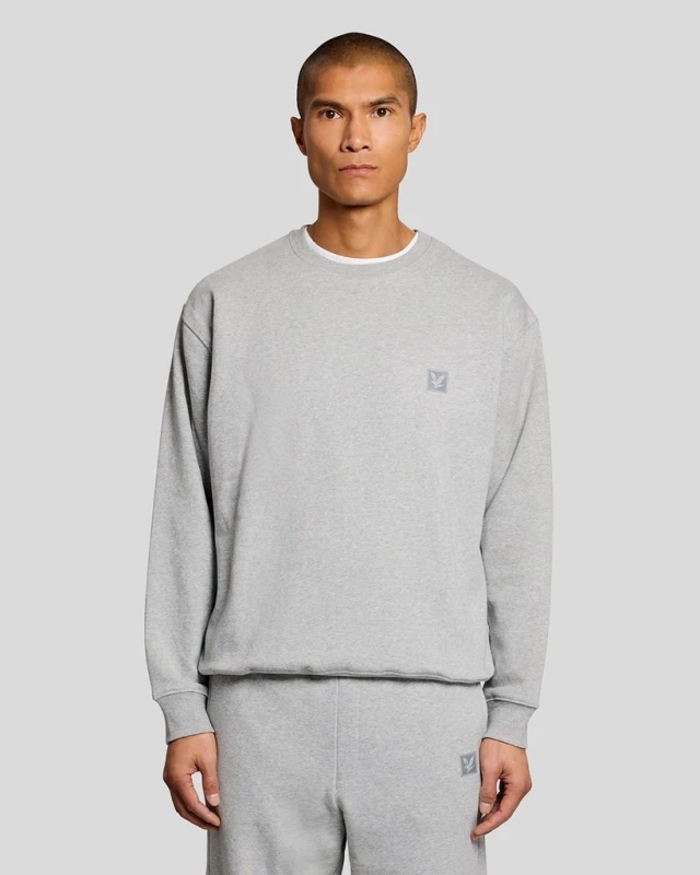 Image of Lyle & Scott Mens Loungewear Crew Neck Pullover in Light Grey Marl