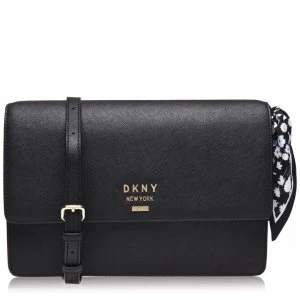 Image of DKNY Medium Flap Shoulder Bag - BlackGold BGD