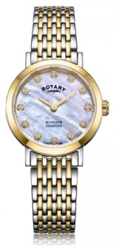 Image of Rotary Womens Windsor Diamond Date Two Tone Bracelet Watch
