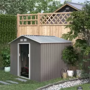 Image of Alfresco 9 x 6ft Outdoor Storage Garden Shed with Sliding Door in Grey