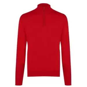 Image of Paul And Shark Zip Turtle Sweater - Red
