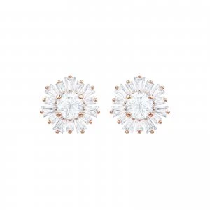 Image of Swarovski Sunshine Rose-Gold tone |White|Stud Earrings Jewellery