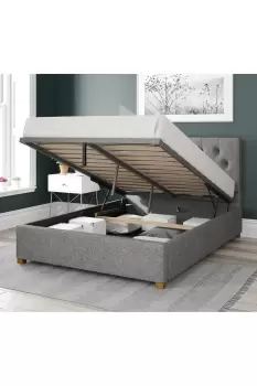 Image of Olivier Upholstered Ottoman Storage Bed, Saxon Twill Fabric