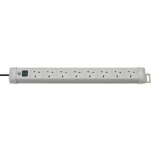 Image of Premium-Line extension lead 8-way 3m H05VV-F 3G1,25 lightgrey with plug *GB*