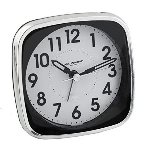 Image of Square Alarm Clock - Black & Silver