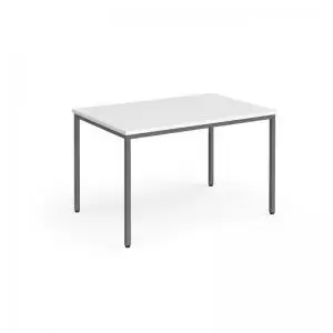 Image of Flexi 25 rectangular table with graphite frame 1200mm x 800mm - white
