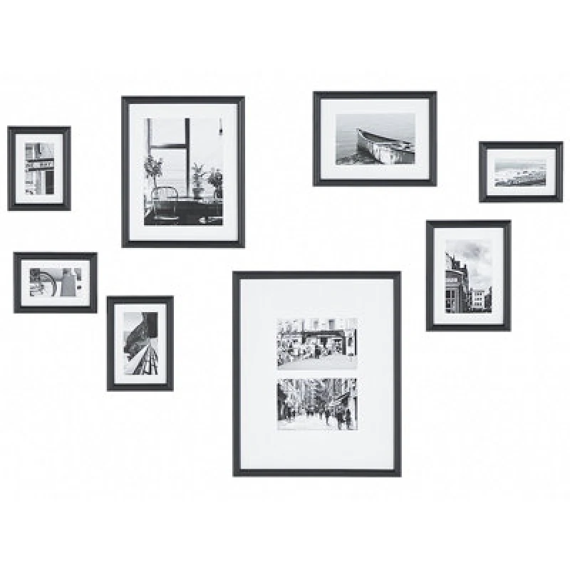 Image of Beliani Photo Frame Garango Urban Motif Nautical Motif Black