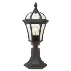 Image of Ledbury 1 Light Outdoor Pedestal Lantern Black IP44, E27