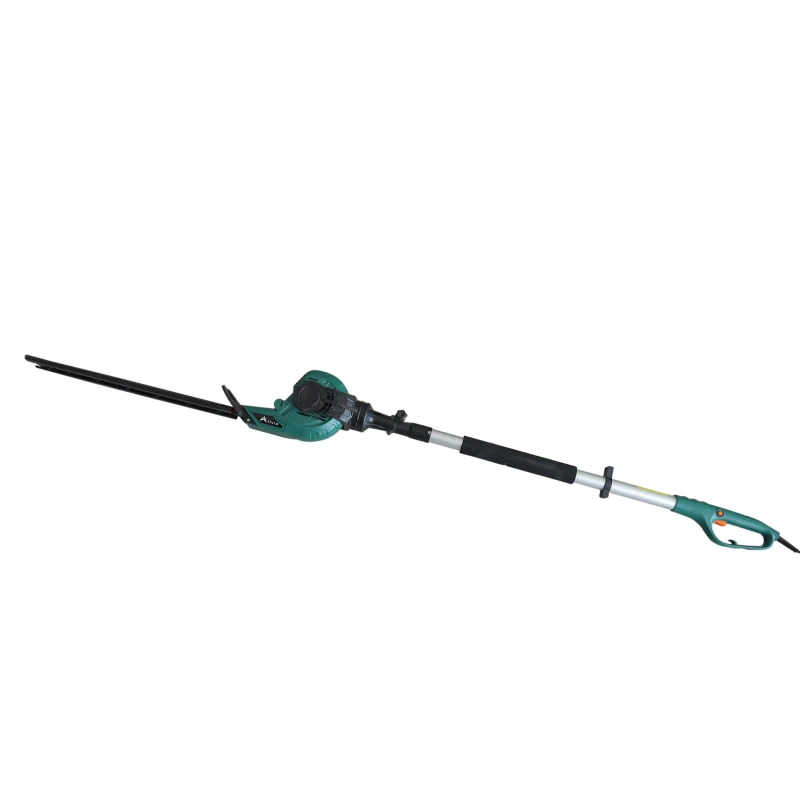 Image of Alivio 450W Corded Pole Hedge Trimmer - 555mm Blade 4-Position Pivoting Head in Green Green Unisex