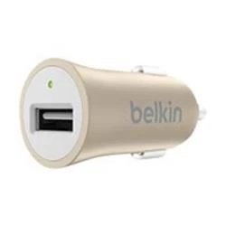 Image of Belkin Premium Ultra fast 2.4amp USB Car Charger With Connected Equipment Warranty Gold