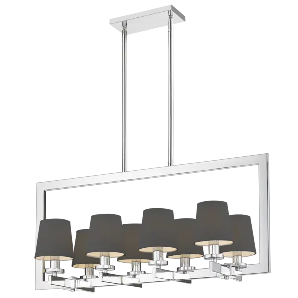 Image of London 8 Light Bar Pendant Ceiling Light Silver, E14