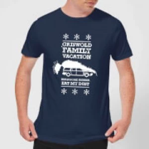Image of National Lampoon Griswold Vacation Ugly Knit Mens Christmas T-Shirt - Navy - S