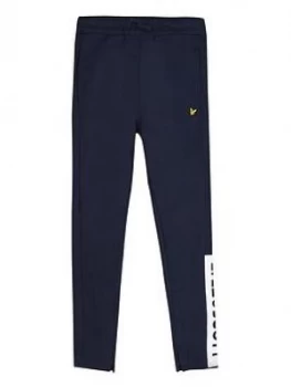 Image of Lyle & Scott Boys Zip Hem Block Logo Joggers - Navy