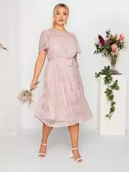 Image of Yours Lace Dress, Pink, Size 24, Women