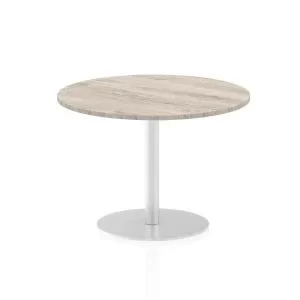 Image of Italia Poseur Table Round 1000 Top 725 High Grey Oak