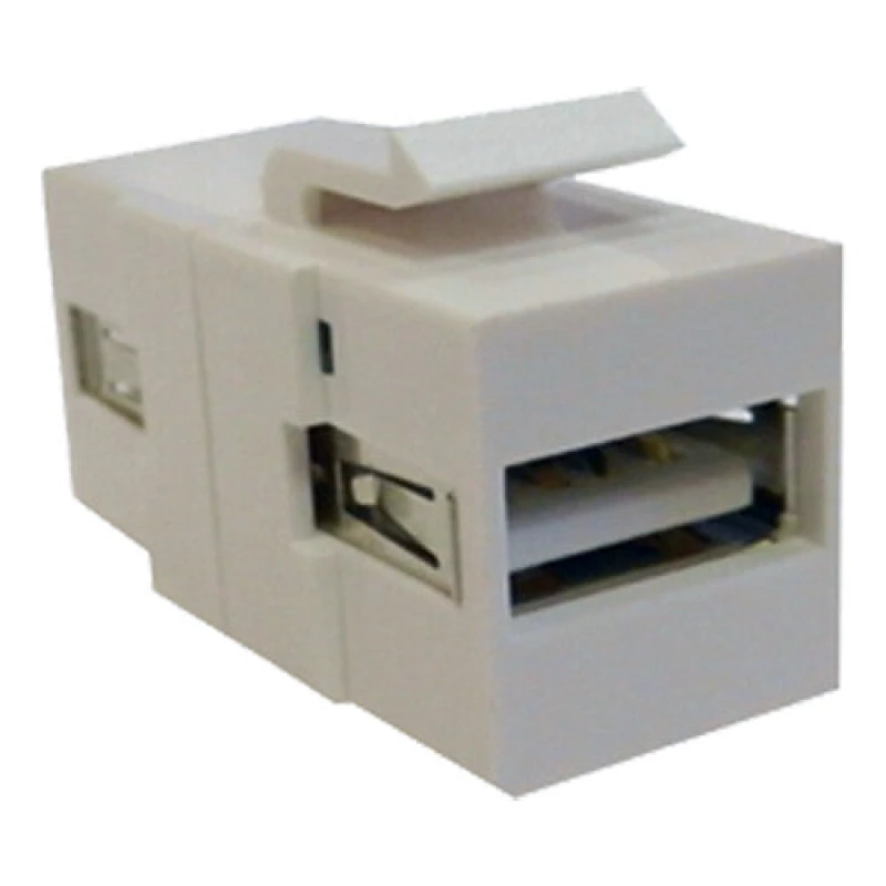 Image of Cablenet Cablenet USB 2.0 Type A Female - Female Keystone White HCIFP-15