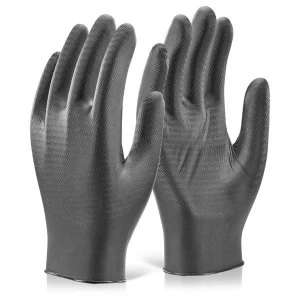 Image of Glovezilla Nitrile Disposable Gripper Glove Black M Ref GZNDG10BLM