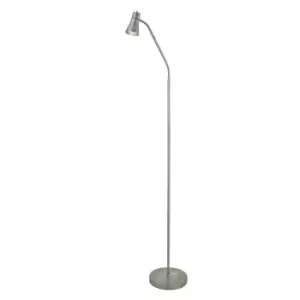 Image of Searchlight Fusion - 1 Light Floor Lamp Satin Silver with Flexi Head, GU10