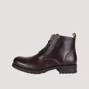 Image of Helstons Rogue Burgundy Leather Shoes 43