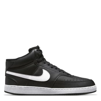 Image of Nike Court Vision Mid Mens Shoes - Black/White