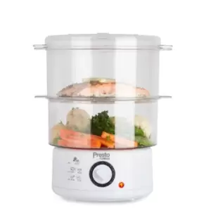 Image of Tower PT21004WHT Presto 2-Tier Steam Cooker - White