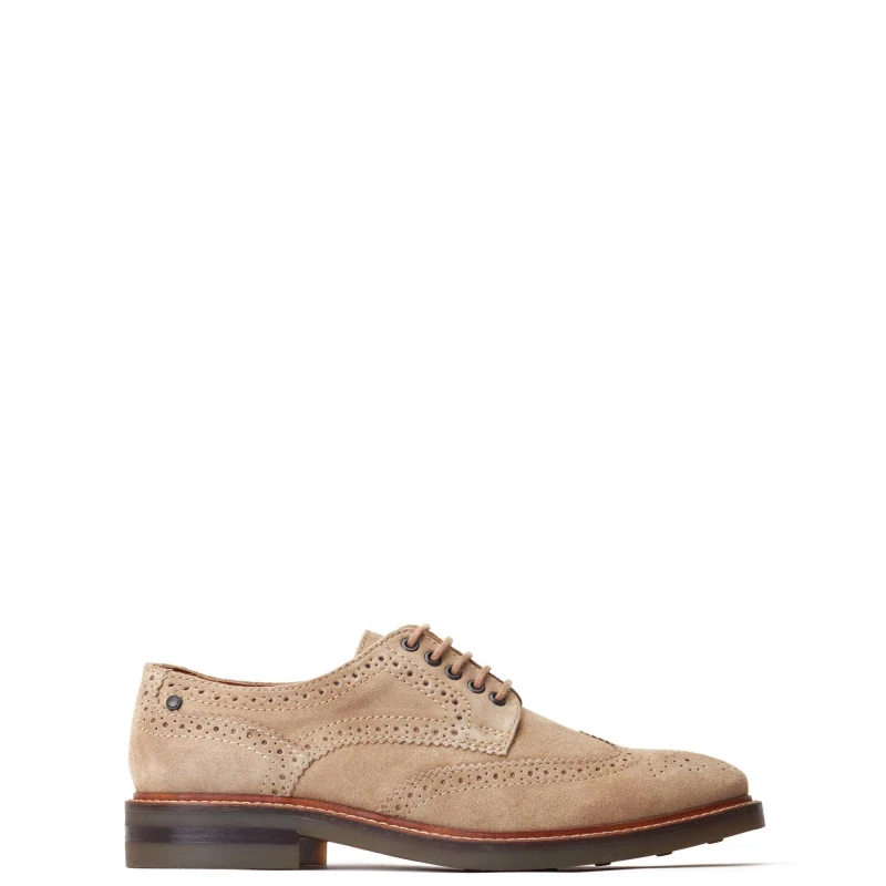 Image of Base London Base London Men Hatfield Brogue Shoe in Beige Size: 12 Beige 12 Male 5038538358664